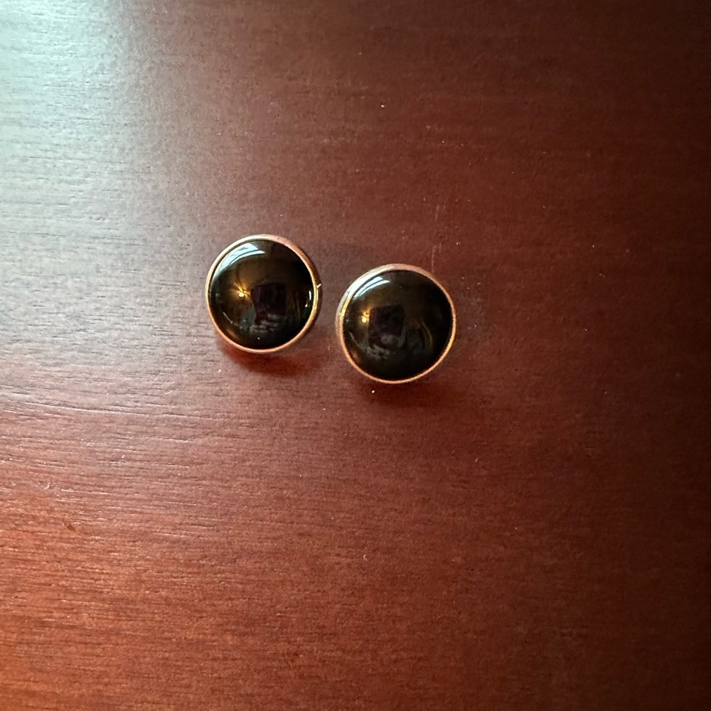 Charles Albert .925 sterling silver onyx earrings.